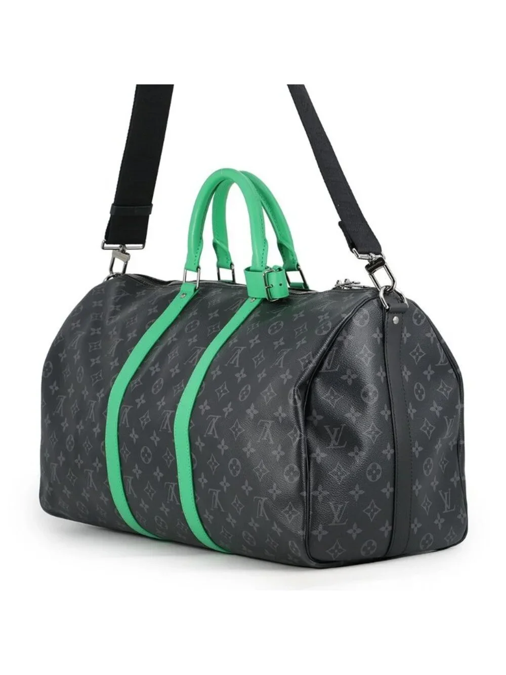 Louis Vuitton Boston Bag Monogram Eclipse Keepall Bandouliere 50 Black